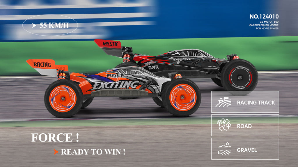WLTOYS 124010 - 1:12 4WD RC Racing Buggy | 2.4GHz 55km/h High-Speed Off-Road Car with Oil-Filled Shocks & Full Proportional Control