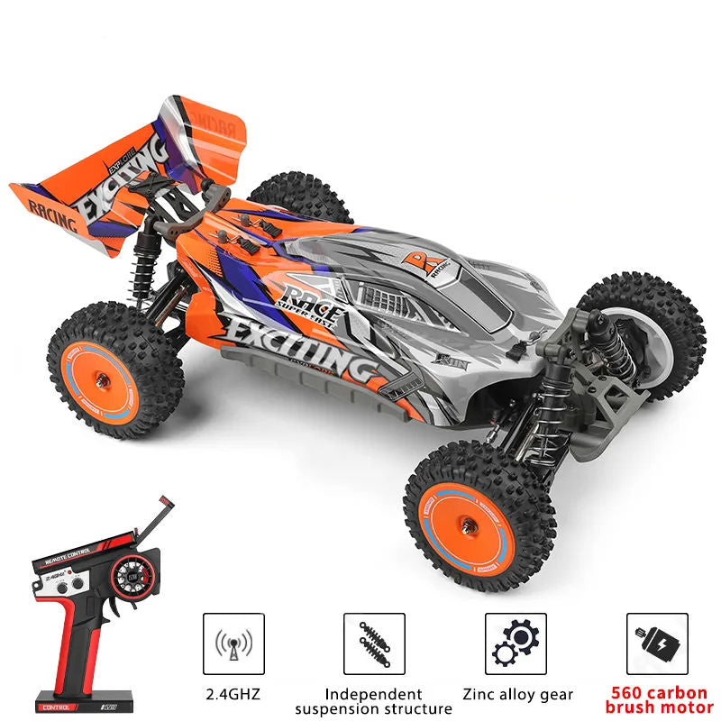 WLTOYS 124010 - 1:12 4WD RC Racing Buggy | 2.4GHz 55km/h High-Speed Off-Road Car with Oil-Filled Shocks & Full Proportional Control