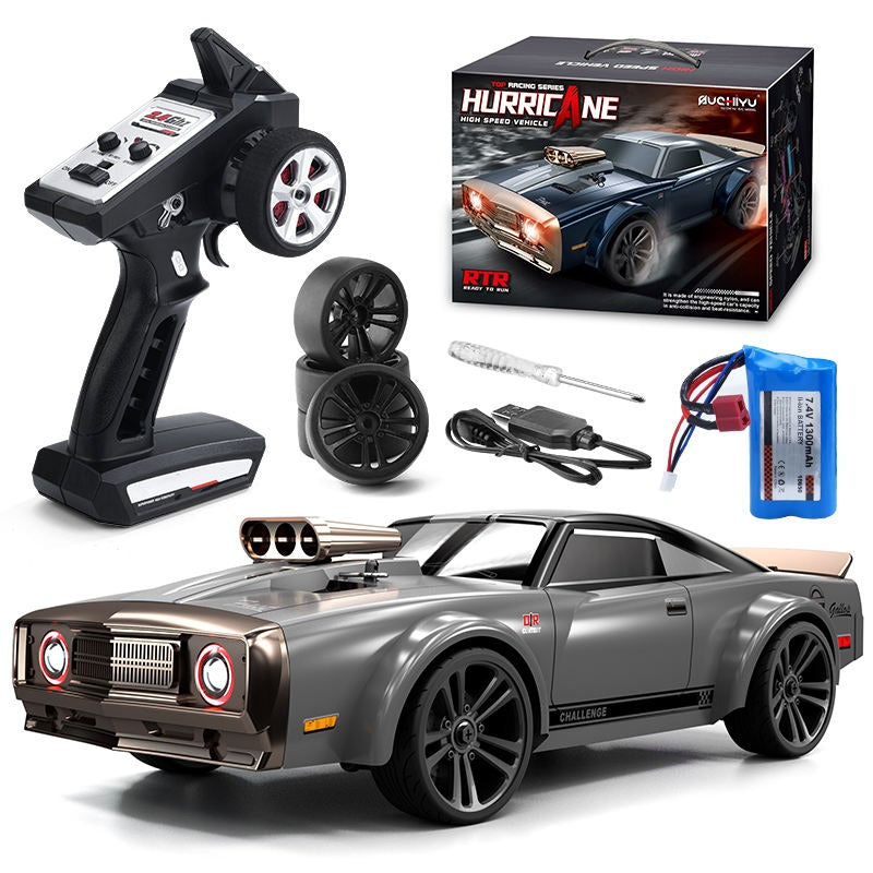 SCY-16303 Hurricane - 1:16 Scale 4WD High-Speed RC Drift Car RTR | 2.4GHz Remote Control | LED Lights | Rechargeable 7.4V Battery | Extra Drift Tires