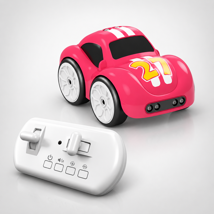Magic Induction 2.4G Remote Control Rail Track Car Smart Sensor RC Toy with Flexible DIY Track, Lights & Automatic Following Mode - 6688 - SQN-001