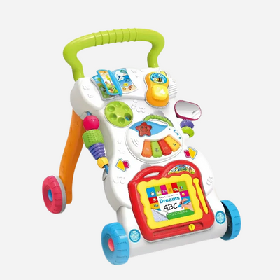 Sit-to-Stand Baby Learning Walker with Activity Table, ABC Drawing Board & Phone Toy | Multifunction Push Walker for Toddlers - HE 0801