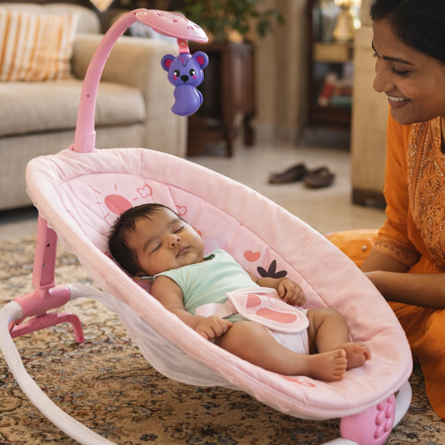 Rhythmic Baby Rocker for Infants & Toddlers | Comfortable Rocking Chair for Relaxation, Playtime & Early Development - 69850
