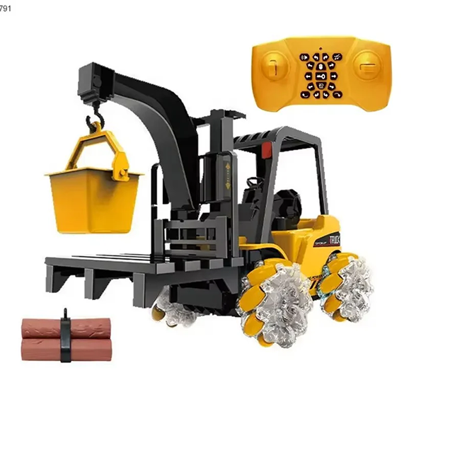 2.4GHz Remote Control Forklift Truck Construction Engineering Vehicle RC Toy with Lifting Functions for Kids - 689-807