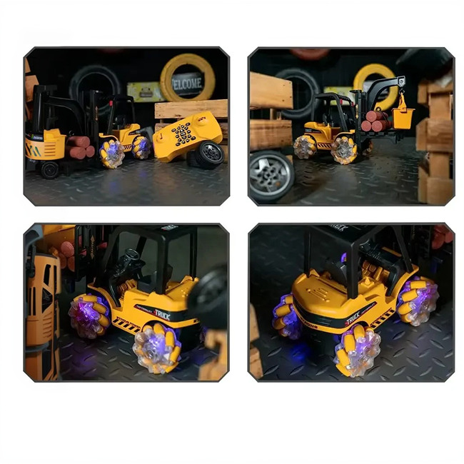 2.4GHz Remote Control Forklift Truck Construction Engineering Vehicle RC Toy with Lifting Functions for Kids - 689-807