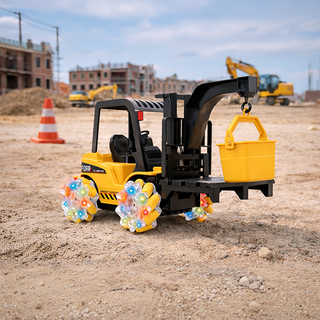 2.4GHz Remote Control Forklift Truck Construction Engineering Vehicle RC Toy with Lifting Functions for Kids - 689-807