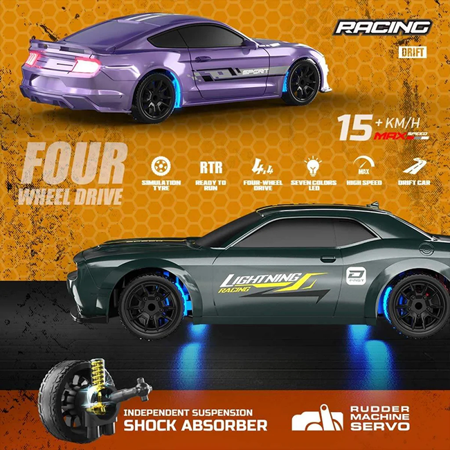 1:43 Scale 4WD RC Drift Car 2.4GHz Mini Remote Control Racing Car Toy - 8500