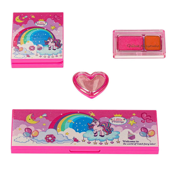 22 PCS Unicorn Princess Makeup & Dress-Up Set for Girls | Beauty Kit with Cosmetic Bag, Tiara, Rainbow Tutu Skirt & Pretend Play Accessories (Age 5+) - SR24013-1