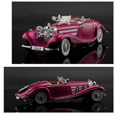 1:24 Mercedes Benz 1936 500K Die-Cast Zinc Alloy Metal Pull Back Toy Car with Openable Doors - alternate view