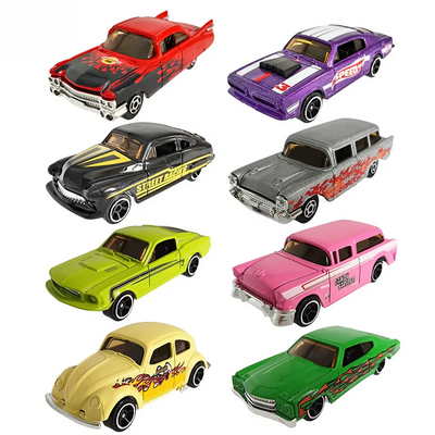 1:64 Scale Diecast Metal Toy Car | Classic Style Alloy Pull-Back Mini Vehicle for Kids - 18 Pc Set - alternate view