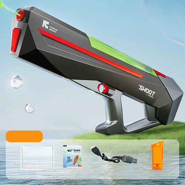 Automatic Electric Water Gun for Kids & Adults | Rechargeable Long-Range Water Blaster for Outdoor Summer Fun - LMI-WG-SQ06B
