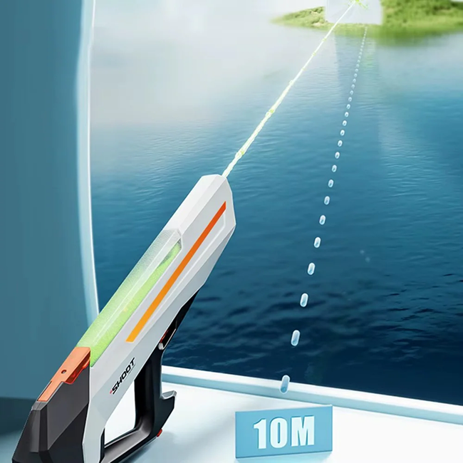 Automatic Electric Water Gun for Kids & Adults | Rechargeable Long-Range Water Blaster for Outdoor Summer Fun - LMI-WG-SQ06B