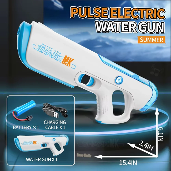 Rechargeable Electric Water Gun | Automatic Continuous Shooting Water Blaster for Kids, Pool Parties, Beach Trips & Outdoor Summer Fun - LMI-WG-CY069