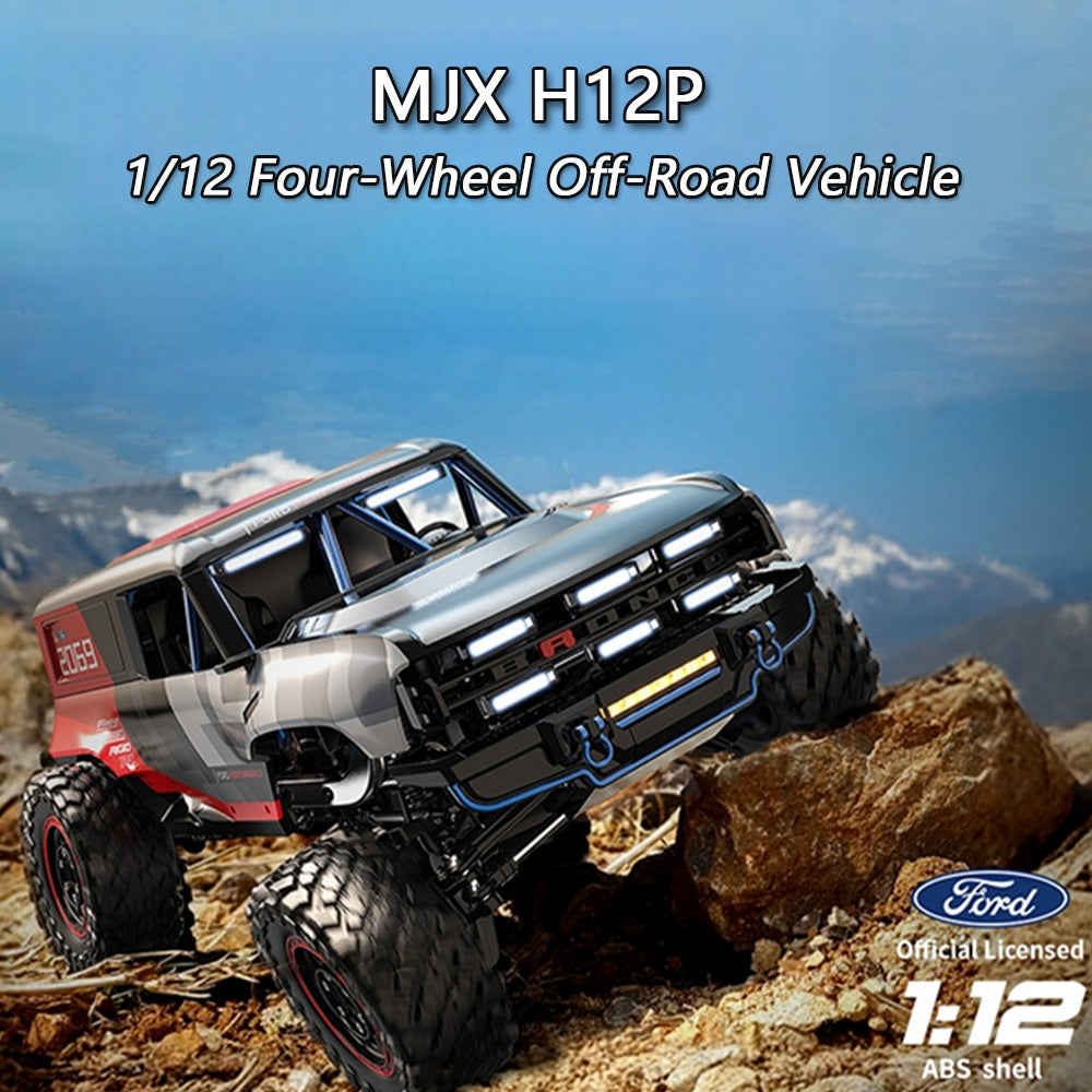 MJX Hyper Go H12P - 1:12 Licensed Ford Bronco R Baja 1000 4WD Brushless RC Rock Crawler with LED Lights & 2.4GHz Remote