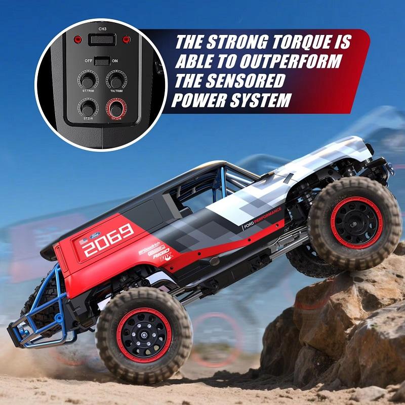 MJX Hyper Go H12P - 1:12 Licensed Ford Bronco R Baja 1000 4WD Brushless RC Rock Crawler with LED Lights & 2.4GHz Remote
