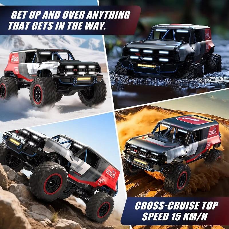 MJX Hyper Go H12P - 1:12 Licensed Ford Bronco R Baja 1000 4WD Brushless RC Rock Crawler with LED Lights & 2.4GHz Remote