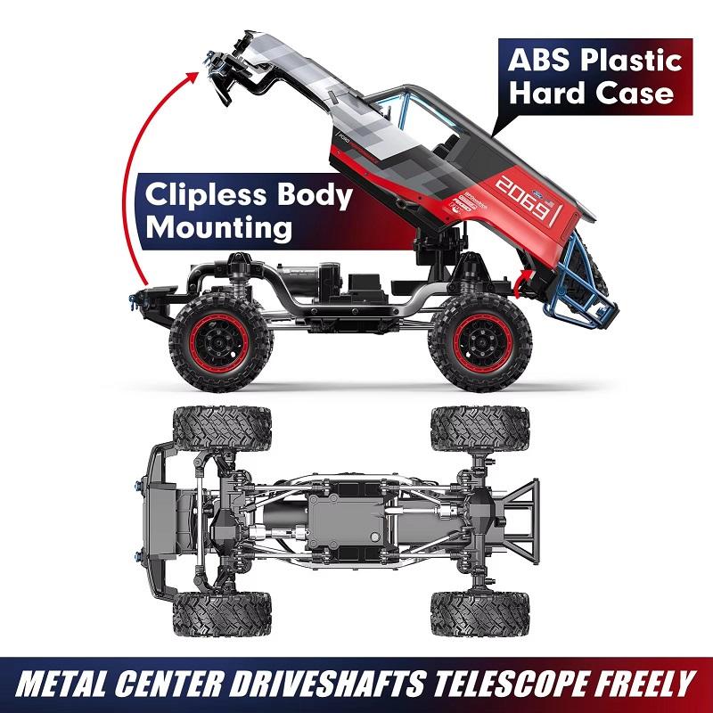 MJX Hyper Go H12P - 1:12 Licensed Ford Bronco R Baja 1000 4WD Brushless RC Rock Crawler with LED Lights & 2.4GHz Remote