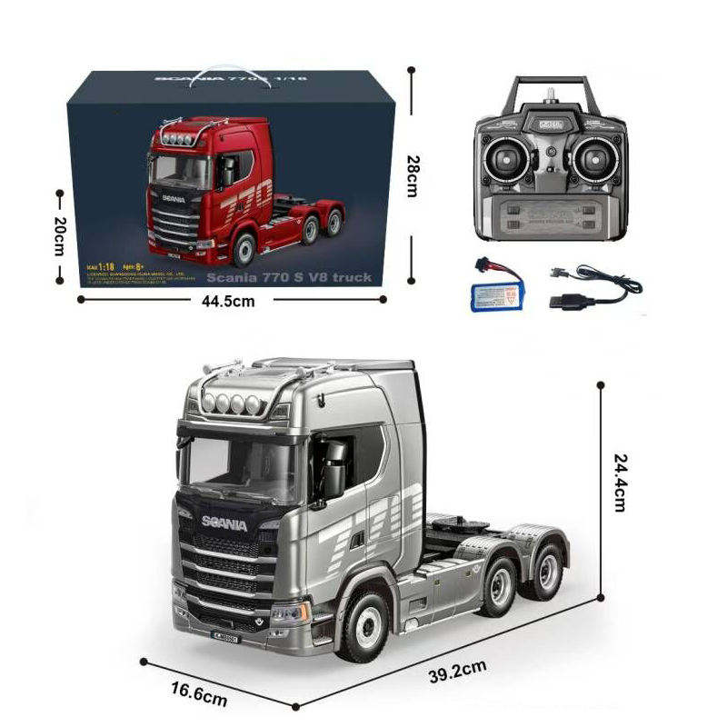 Huina 1501 Scania 770S 1:18 RC Semi Tractor Truck - 2.4GHz 19CH Officially Licensed Full Function with LED Lights & Sound RTR