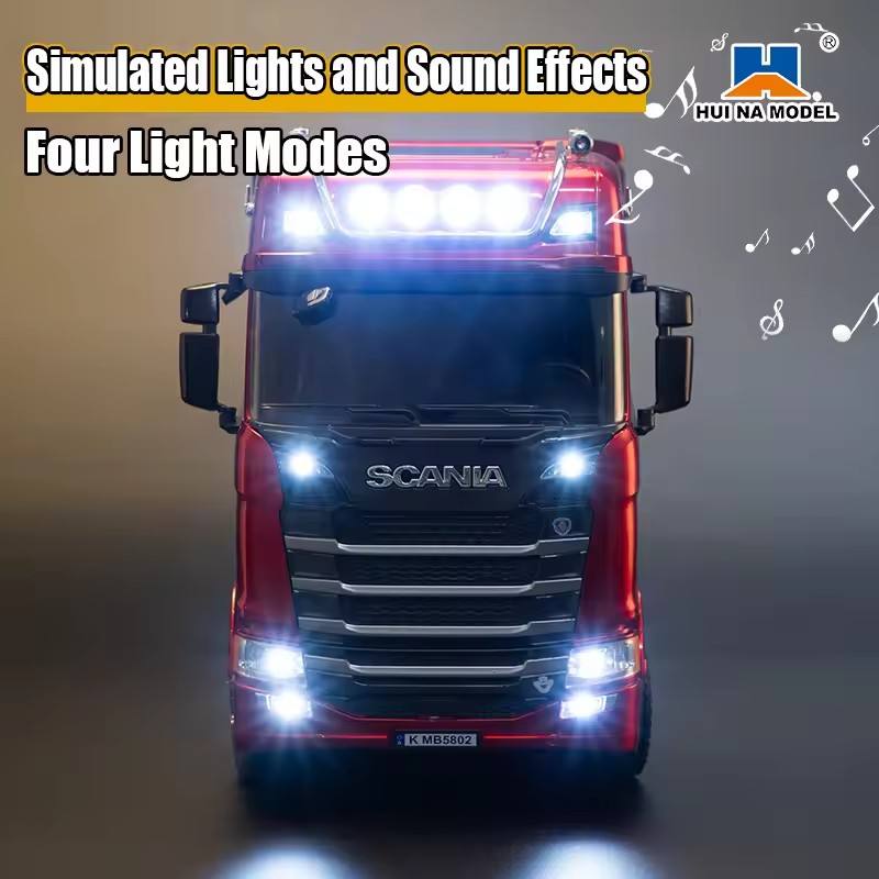 Huina 1501 Scania 770S 1:18 RC Semi Tractor Truck - 2.4GHz 19CH Officially Licensed Full Function with LED Lights & Sound RTR