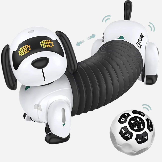 Interactive Robot Dachshund Poodle Dog Toy | Smart Following Puppy with Flexible Body and Remote Control Ball for Kids - K22