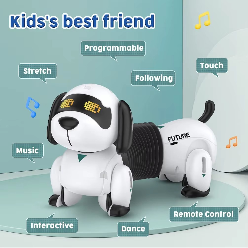 Smart Dachshund Robot Dog Toy Remote Control Interactive Electronic Pet with Touch Sensor Follow Function Music Dance Walking for Kids - K22