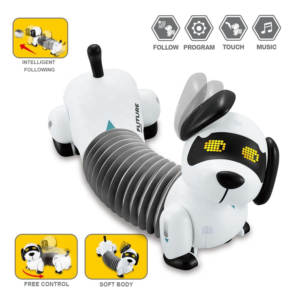Smart Dachshund Robot Dog Toy Remote Control Interactive Electronic Pet with Touch Sensor Follow Function Music Dance Walking for Kids - K22