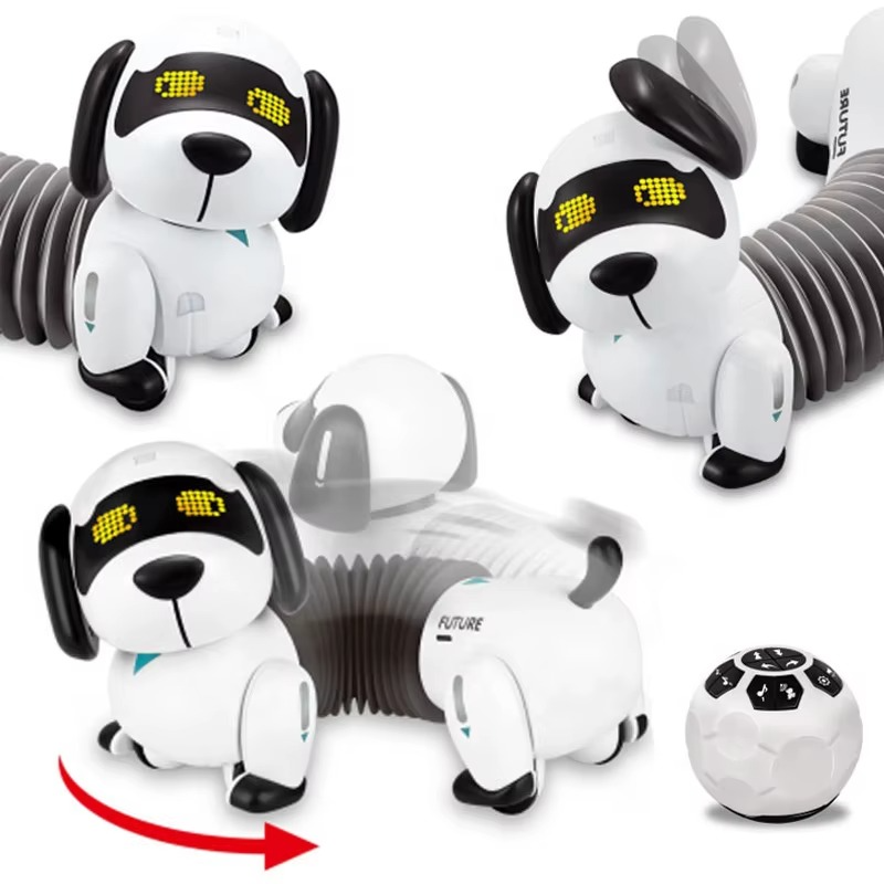 Smart Dachshund Robot Dog Toy Remote Control Interactive Electronic Pet with Touch Sensor Follow Function Music Dance Walking for Kids - K22
