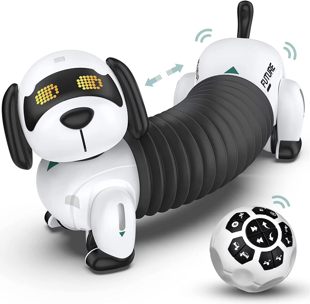 Smart Dachshund Robot Dog Toy Remote Control Interactive Electronic Pet with Touch Sensor Follow Function Music Dance Walking for Kids - K22
