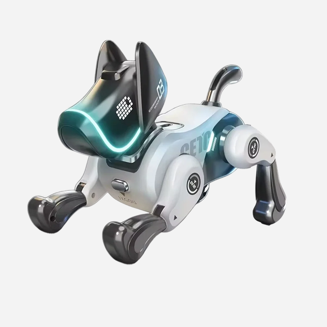 Smart Remote Control Mecha Robot Dog Toy Interactive Walking Electronic Pet with LED Lights Music Programmable Actions for Kids - 799A-4