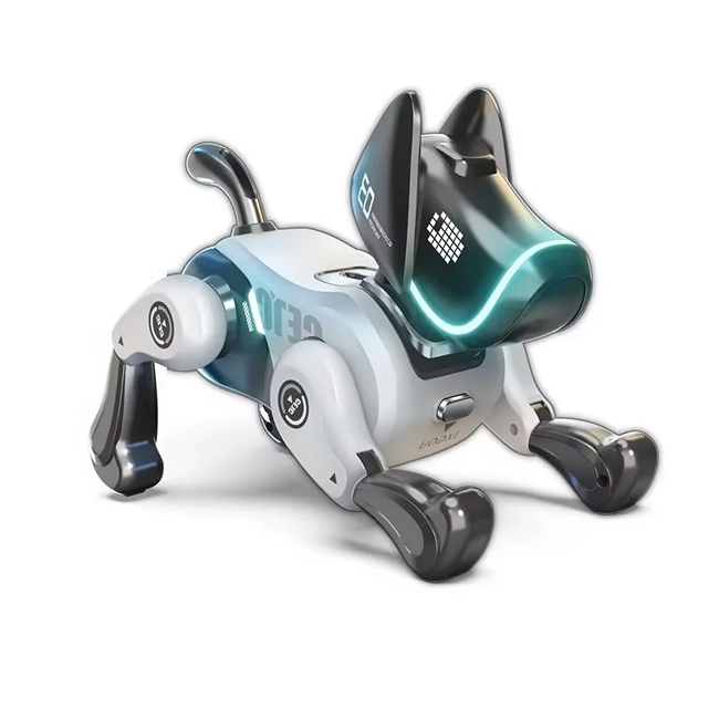 Smart Remote Control Mecha Robot Dog Toy Interactive Walking Electronic Pet with LED Lights Music Programmable Actions for Kids - 799A-4