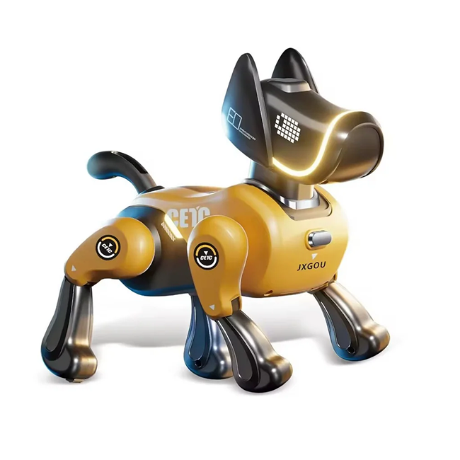 Smart Remote Control Mecha Robot Dog Toy Interactive Walking Electronic Pet with LED Lights Music Programmable Actions for Kids - 799A-4