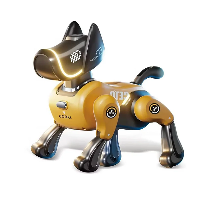 Smart Remote Control Mecha Robot Dog Toy Interactive Walking Electronic Pet with LED Lights Music Programmable Actions for Kids - 799A-4