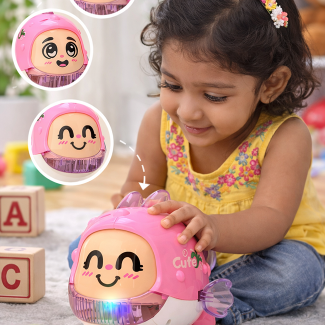 Cartoon Fish Musical Walking Toy with Colorful LED Lights, Music & Automatic Bump-and-Go Movement | Interactive Toy for Kids 3+ Years - ZR221
