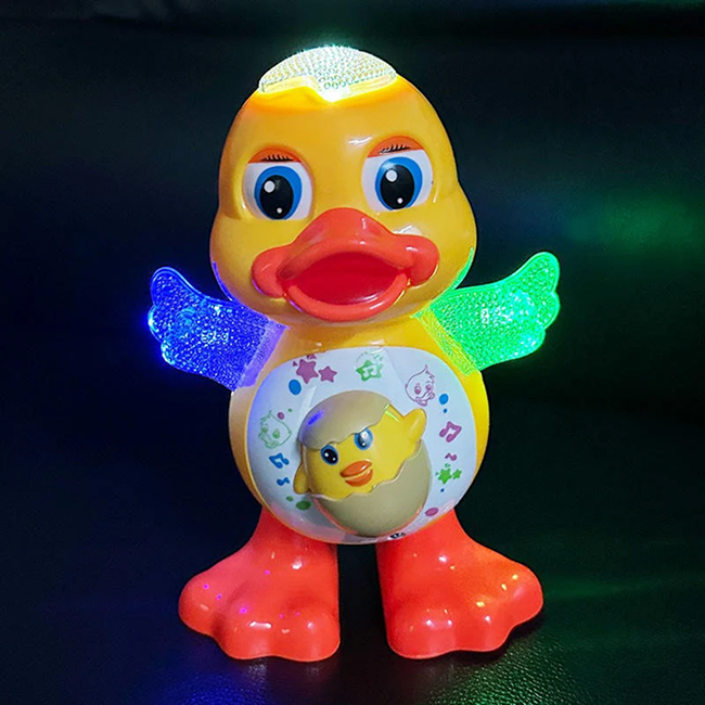 Dancing Duck Musical Toy with LED Lights, Music, Colorful Wings & Automatic Bump-and-Go Movement, Interactive Toy for Kids 3+ Years - GY3004