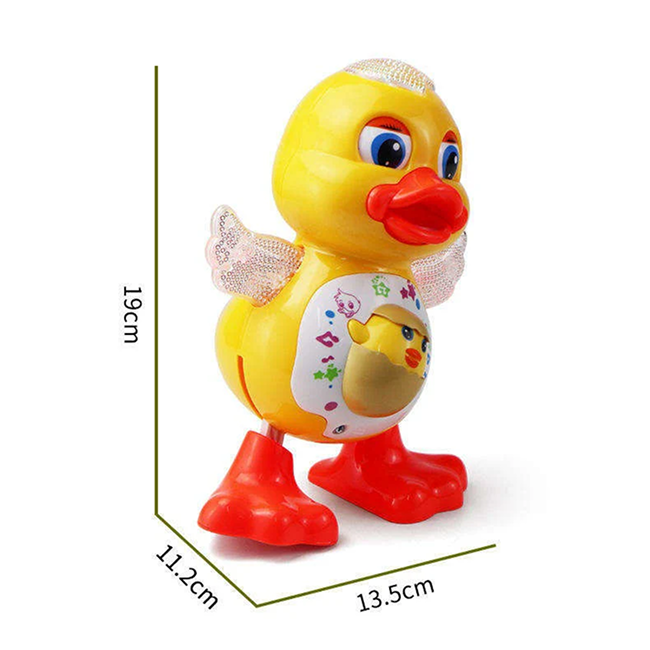 Dancing Duck Musical Toy with LED Lights, Music, Colorful Wings & Automatic Bump-and-Go Movement, Interactive Toy for Kids 3+ Years - GY3004
