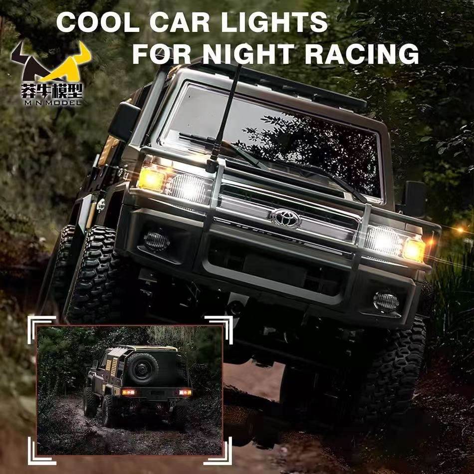 MNRC MN82S - 1:12 Toyota Land Cruiser LC79 RC Rock Crawler | 4WD 2.4GHz Full Proportional Off-Road Pickup Truck with LED Lights
