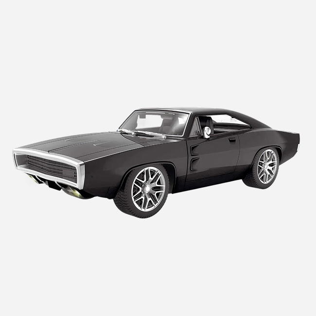 MOKA 1:12 Scale Remote Control Muscle Car Rechargeable RC Car with LED Lights Opening Doors High Speed Racing Toy