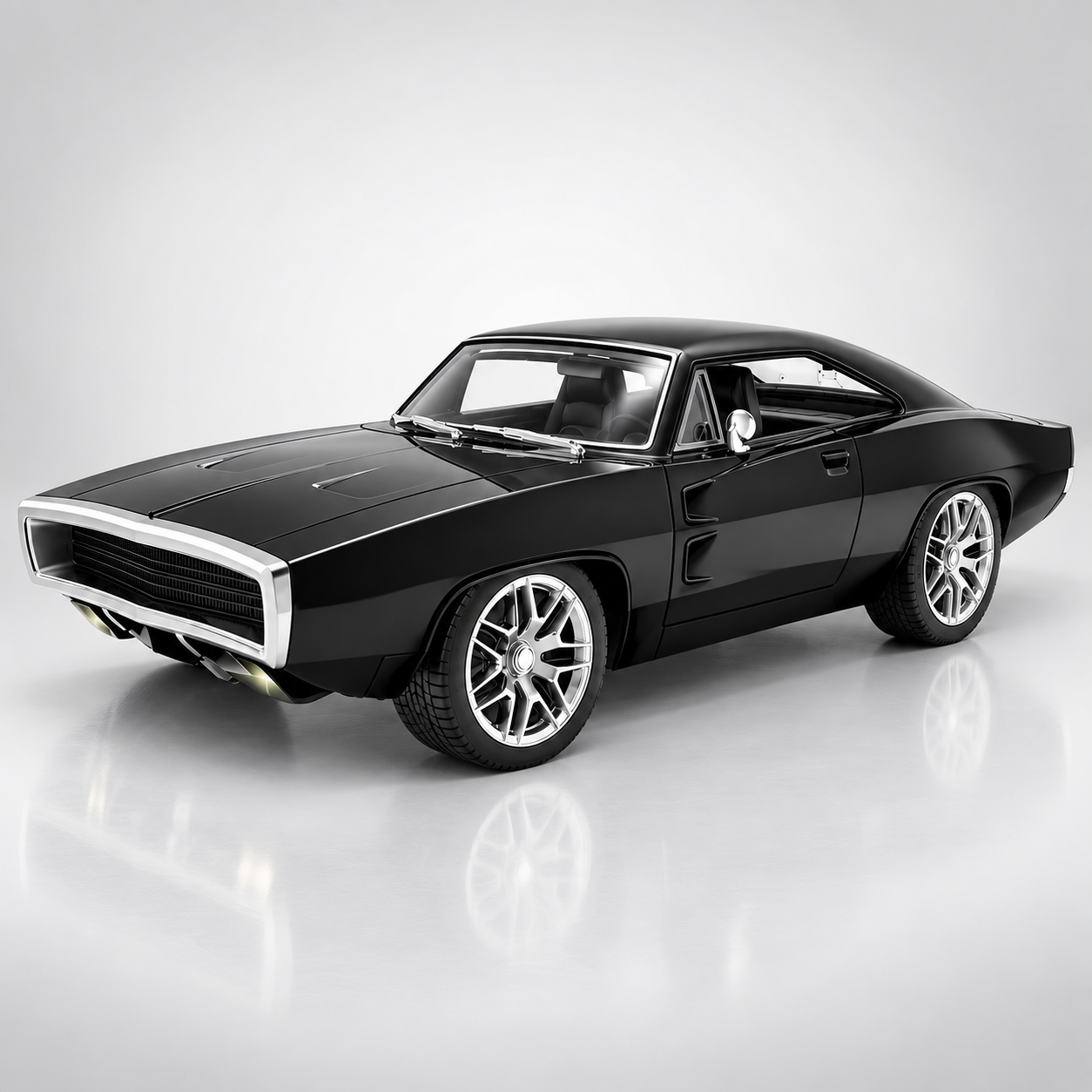 MOKA 1:12 Scale Remote Control Muscle Car Rechargeable RC Car with LED Lights Opening Doors High Speed Racing Toy