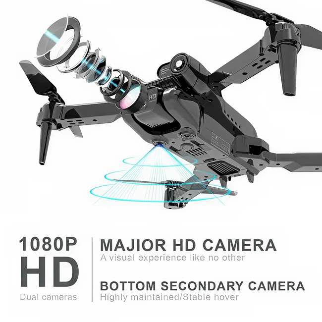 F22 Foldable RC Drone with Dual Camera | 2.4 GHz Remote | Headless Mode | Altitude Hold | LED Lights