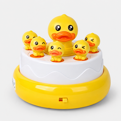 Duck Rotating Bounce Catch Game with Flying Ducks, 2 Catching Nets & Interactive Family Party Play for Kids 3+ Years