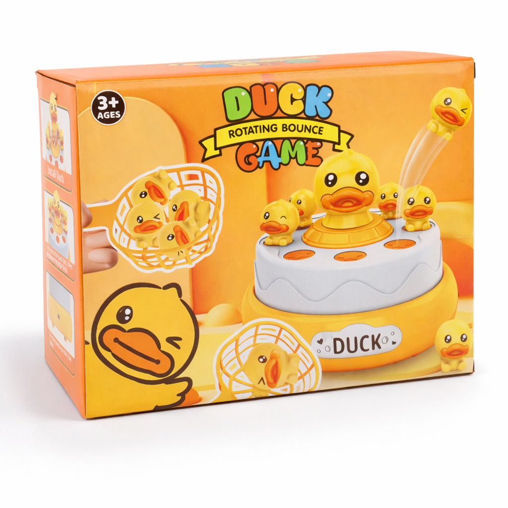 Duck Rotating Bounce Catch Game with Flying Ducks, 2 Catching Nets & Interactive Family Party Play for Kids 3+ Years
