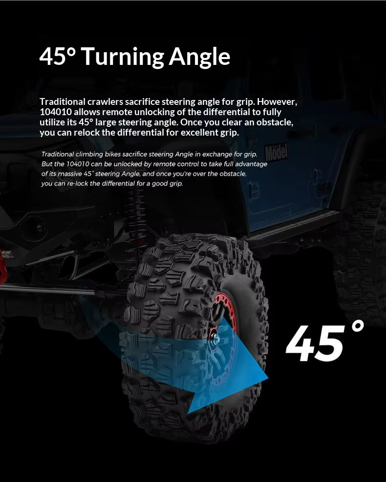 WLtoys 104010 1/10 RC Car 2.4GHz Remote Control High-Speed Drift 4x4 Climbing Truck Ready-to-Go description image 3