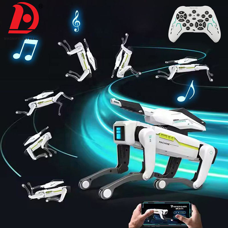 AI Smart Robot Dog Remote Control Interactive Voice Mechanical Walking Electronic Pet Toy with LED Lights Music Dance Storytelling for Kids