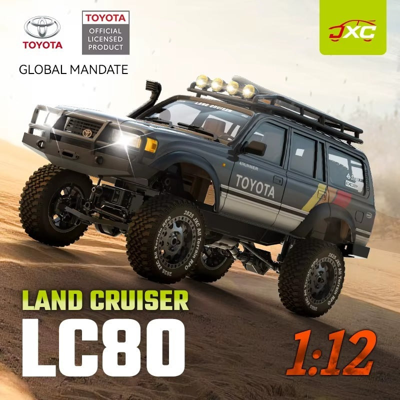 JXC LC80 - 1:12 Toyota Land Cruiser RC Car | 4WD 2.4GHz Remote Control Off-Road Rock Crawler Truck with LED Lights, Realistic Body & Full Function Control