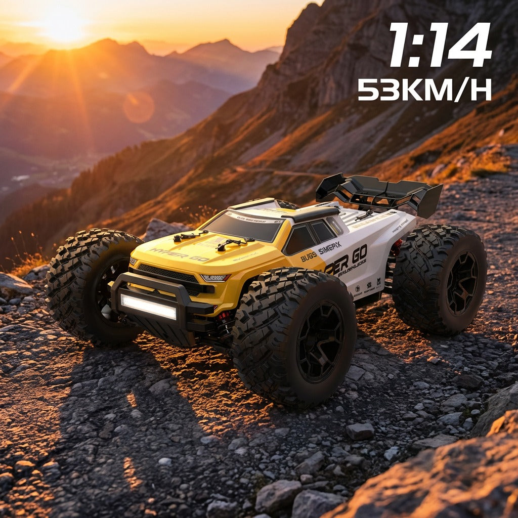 MJX Hyper Go 14207 - 1:14 Brushless RC Off-Road Truck | 4WD 53km/h High-Speed Racer with Dual Body Shells & Oil-Filled Shocks