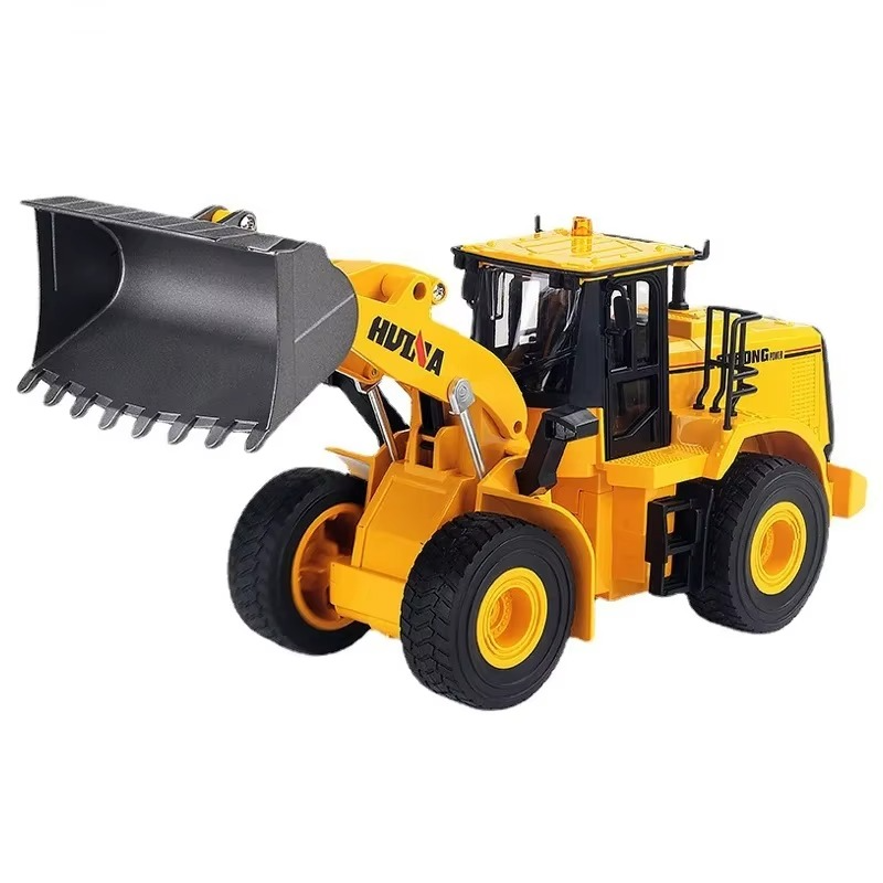 Huina 1552 - 1:16 RC Wheel Loader | 2.4GHz 11CH Semi-Alloy Front End Construction Loader with Metal Bucket, Lights & Sound