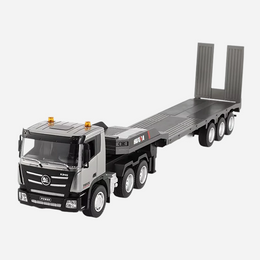 Huina 1318 - 1:18 Scale RC Low Bed Trailer Truck | 2.4GHz Full Function Heavy Duty Construction Transport Truck with Realistic Lights RTR