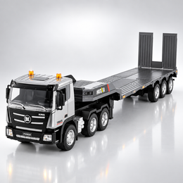 Huina 1318 - 1:18 Scale RC Low Bed Trailer Truck | 2.4GHz Full Function Heavy Duty Construction Transport Truck with Realistic Lights RTR