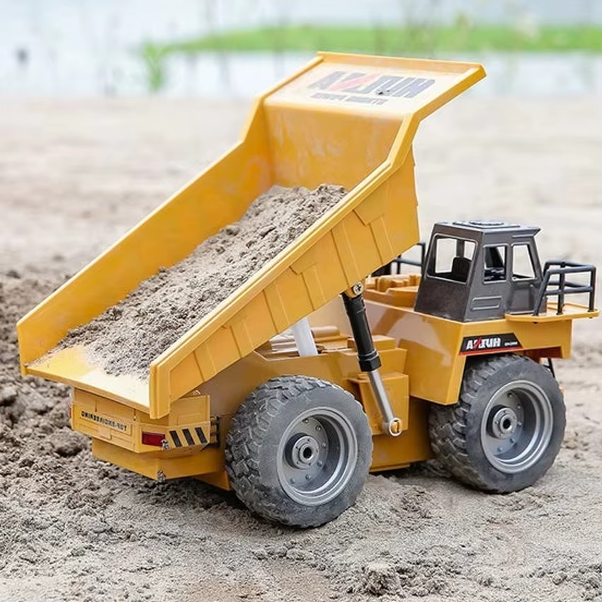 Huina 1534 - 1:18 RC Alloy Engineering Dump Truck Remote Control Semi-alloy Model Outdoor Gift RC Truck Toys