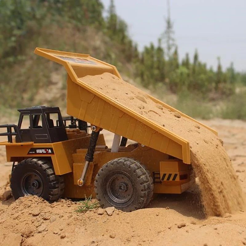 Huina 1534 - 1:18 RC Alloy Engineering Dump Truck Remote Control Semi-alloy Model Outdoor Gift RC Truck Toys