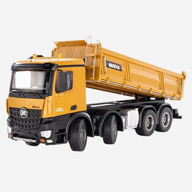 HUINA 1536 - 1:14 Large Dump Truck Alloy Remote Control Engineering Eight Wheel Heavy-Duty Dump Truck
